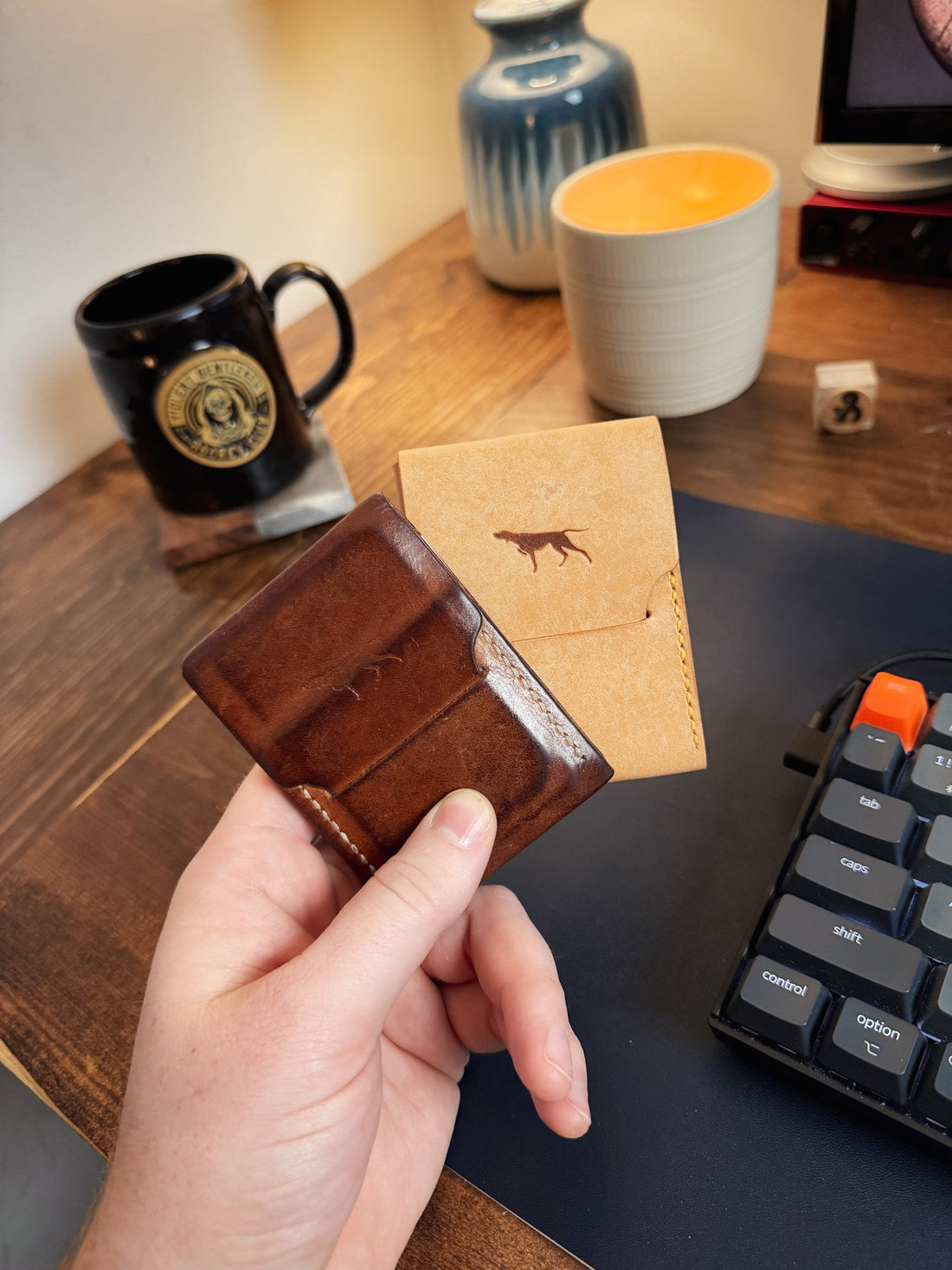 2 Buck wallets in Natural Pueblo leather. 1 is 3 years old. 1 is brand new.