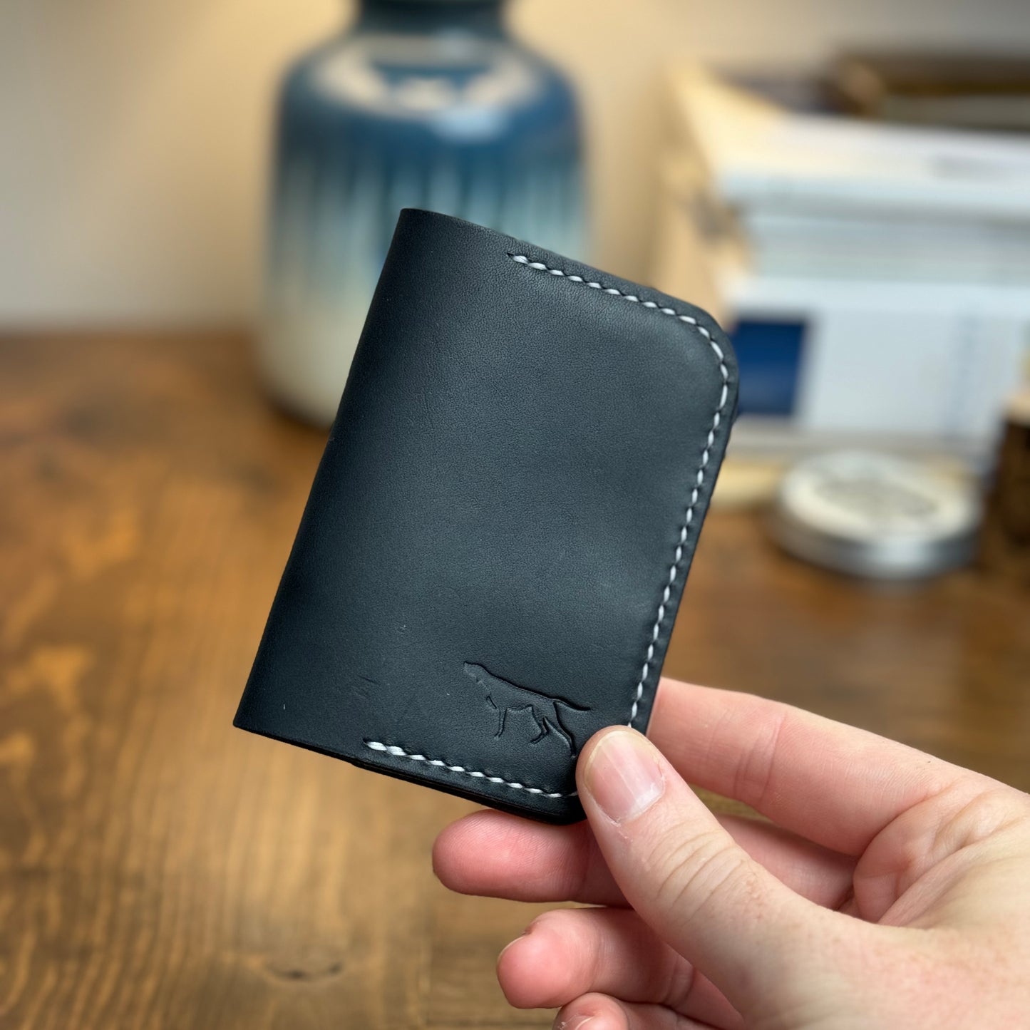 Handmade Minimalist Leather Bifold Wallet - Maggie