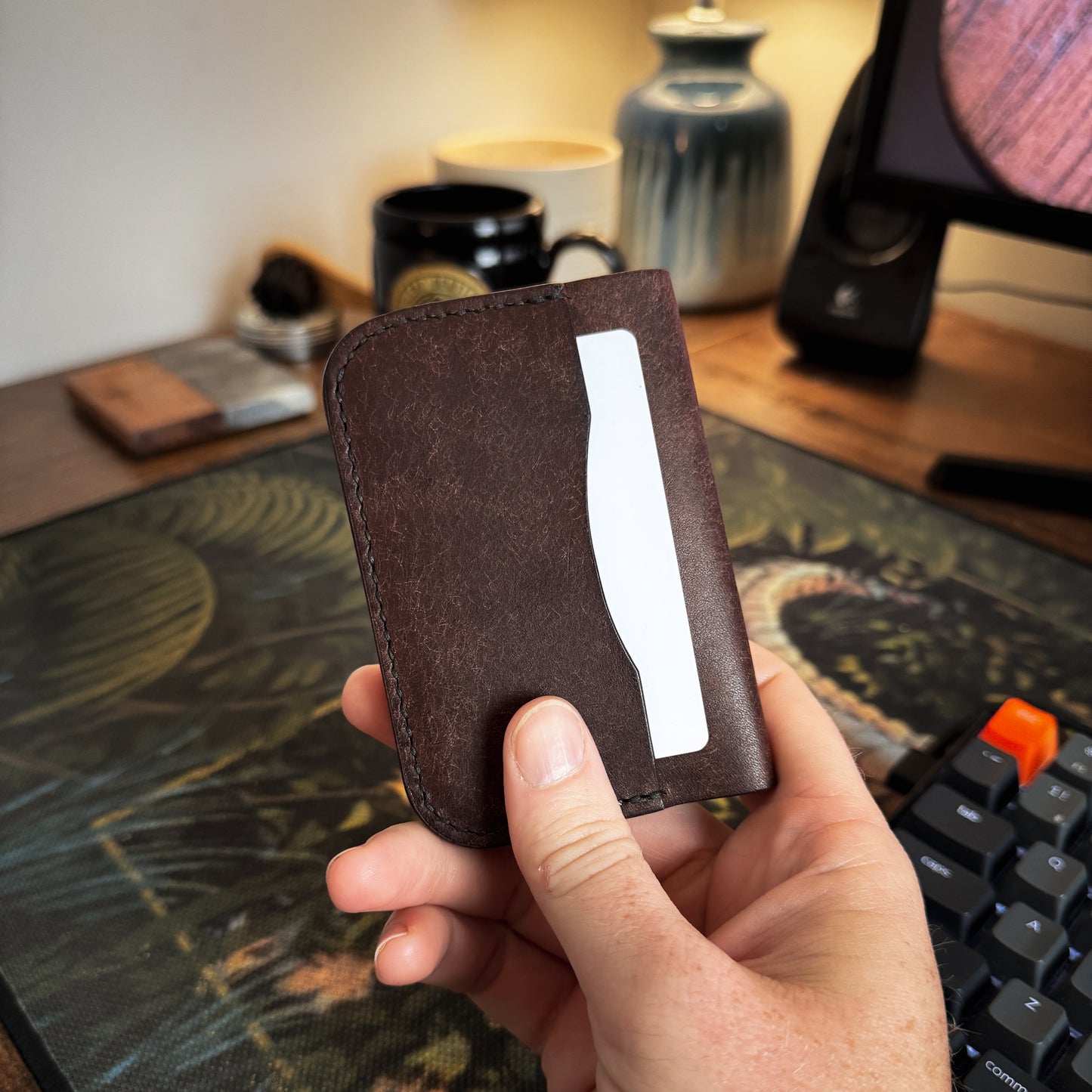 Handmade Minimalist Leather Bifold Wallet - Maggie