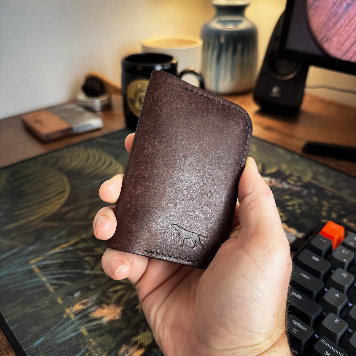 Handmade Minimalist Leather Bifold Wallet - Maggie