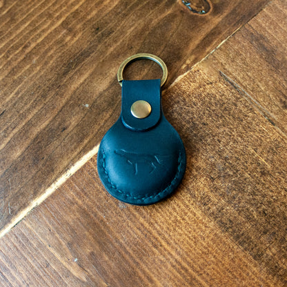 Handmade Leather AirTag Keychain