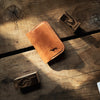 Front of Maggie minimalist bifold wallet in Olmo Pueblo